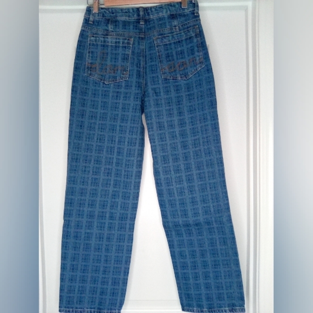 Damson Madder Tovie Mid Rise Straight Leg Laser Check Jeans Sz. 4 - Picture 11 of 16